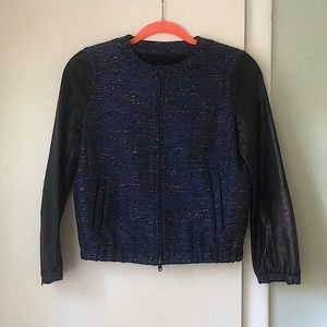 Pre loved Madewell leather sleeve bomber